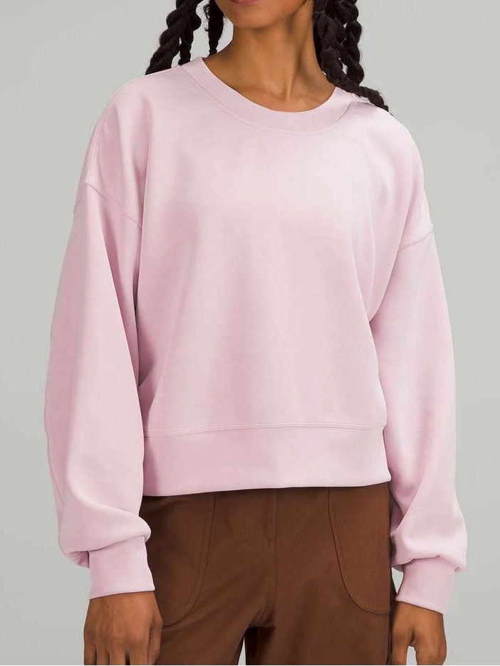 Lululemon Perfectly Oversized Cropped Crew Softstreme Light Pink